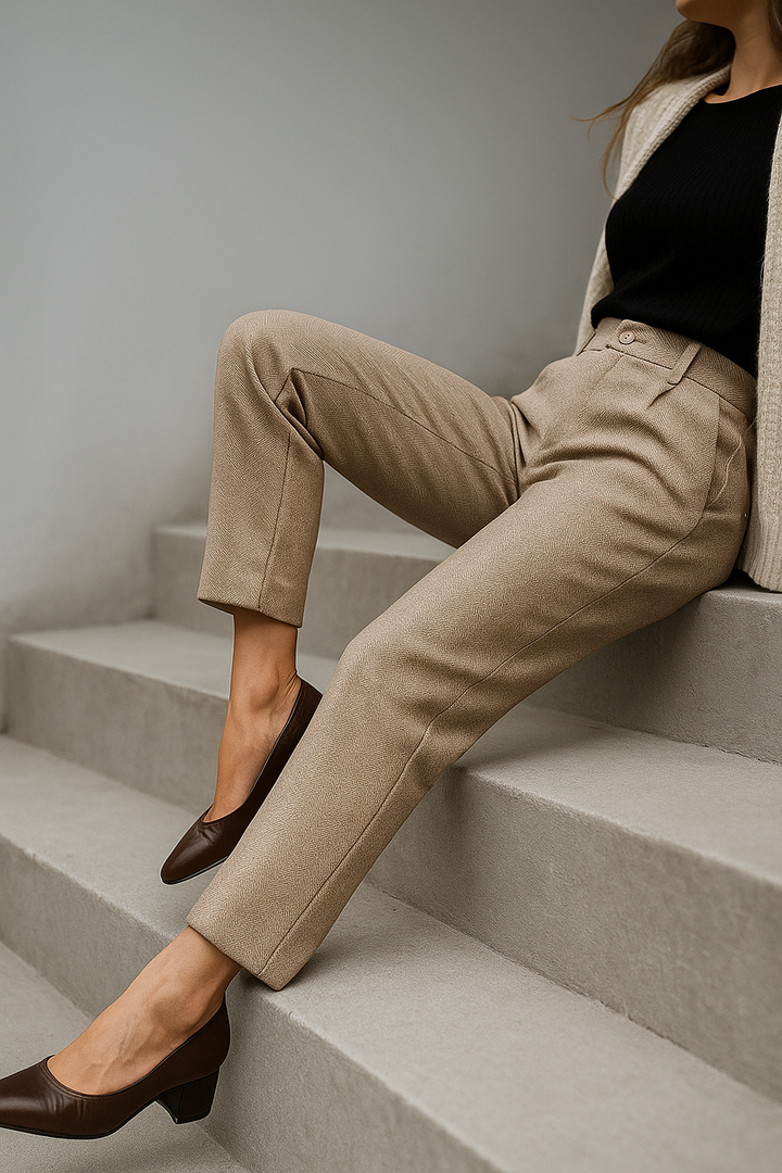 Suzette | 60% Wool Tapered Ankle Trousers