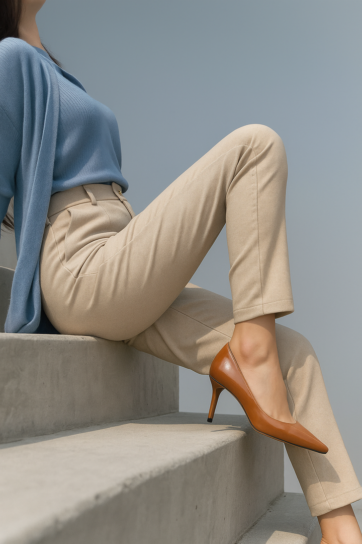 Suzette | 60% Wool Tapered Ankle Trousers