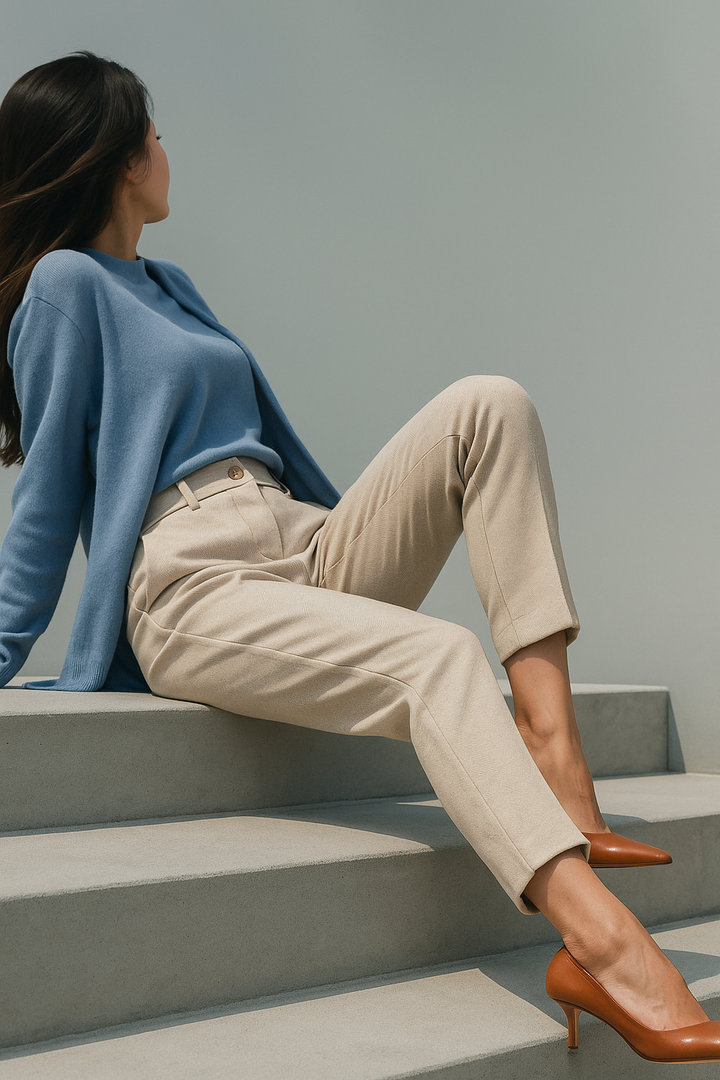 Suzette | 60% Wool Tapered Ankle Trousers
