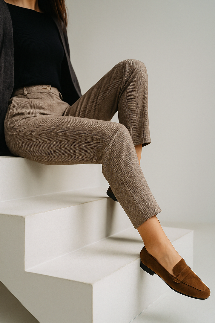 Suzette | 60% Wool Tapered Ankle Trousers