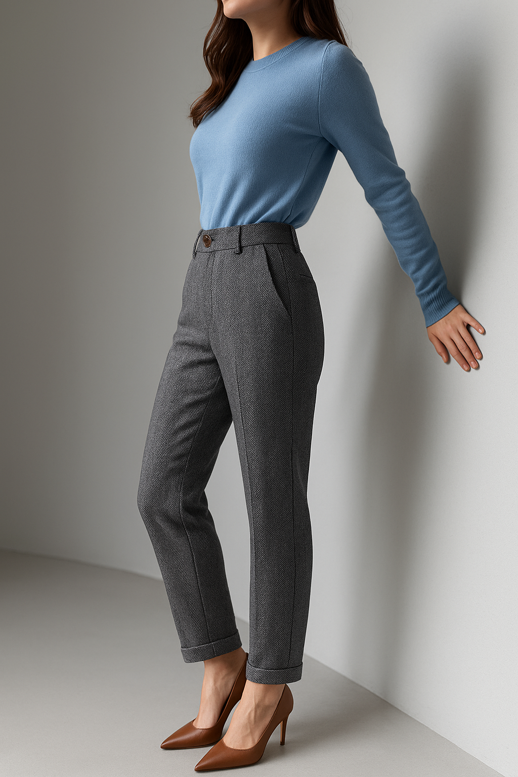 Suzette | 60% Wool Tapered Ankle Trousers