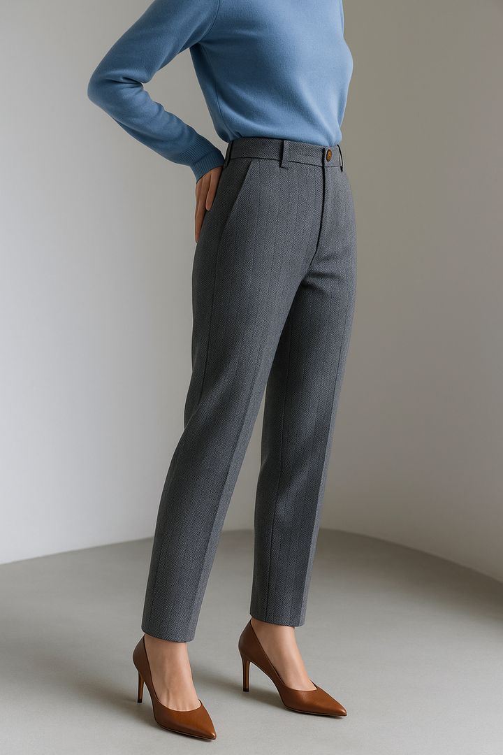 Suzette | 60% Wool Tapered Ankle Trousers