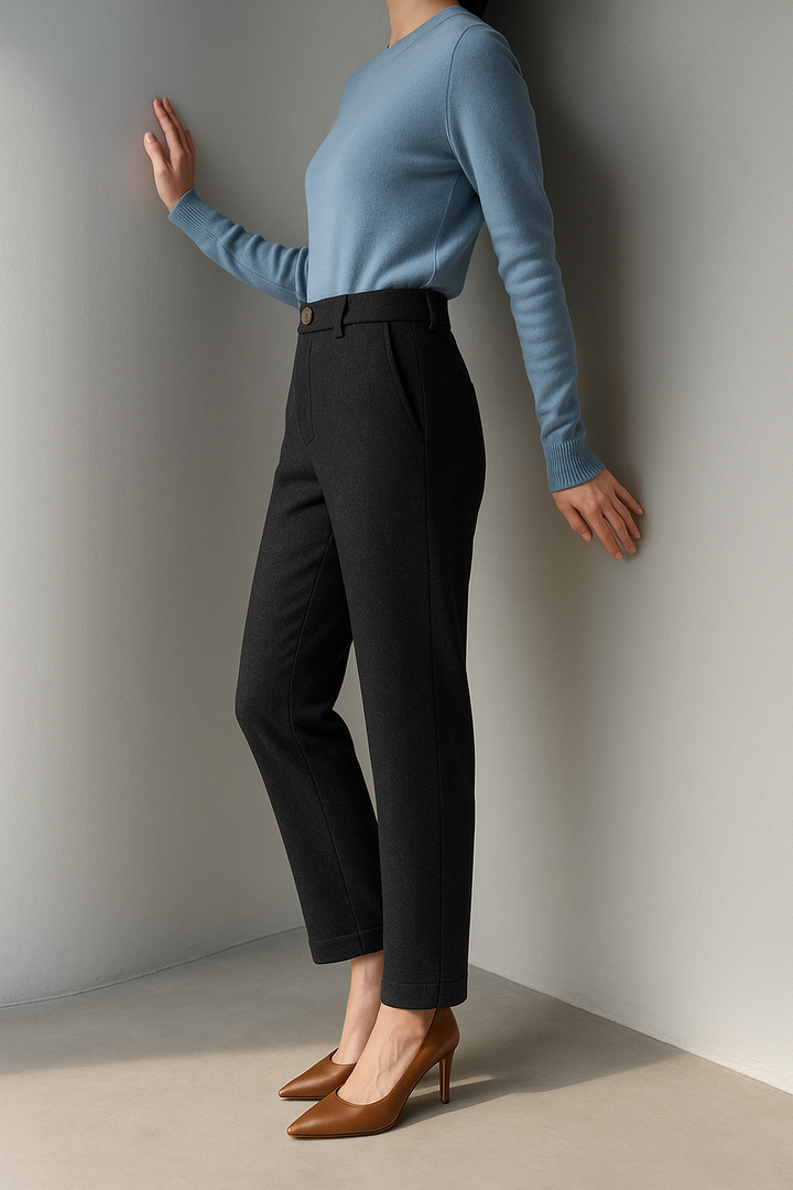 Suzette | 60% Wool Tapered Ankle Trousers