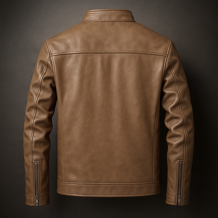 Hormidas | Corduroy Collar Leather Jacket