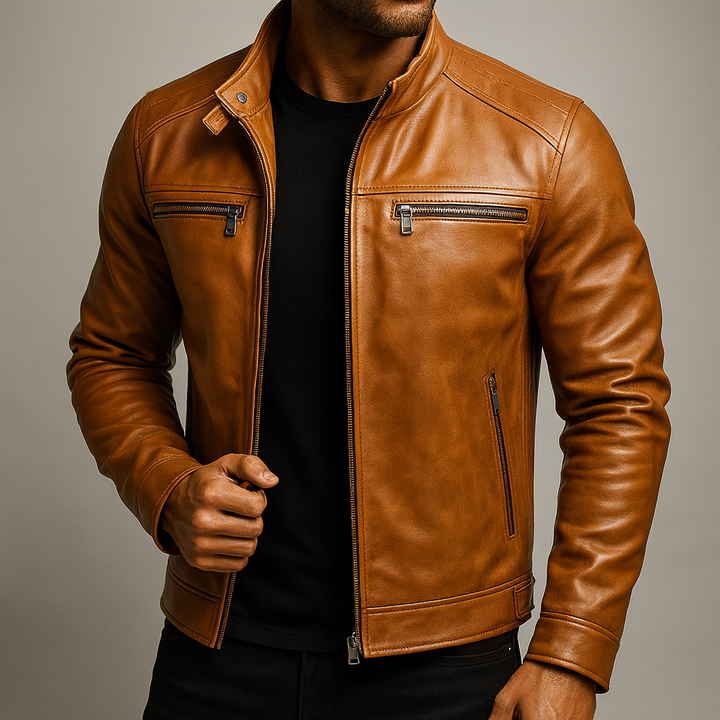 Cleophe | Natural Grain Leather Jacket