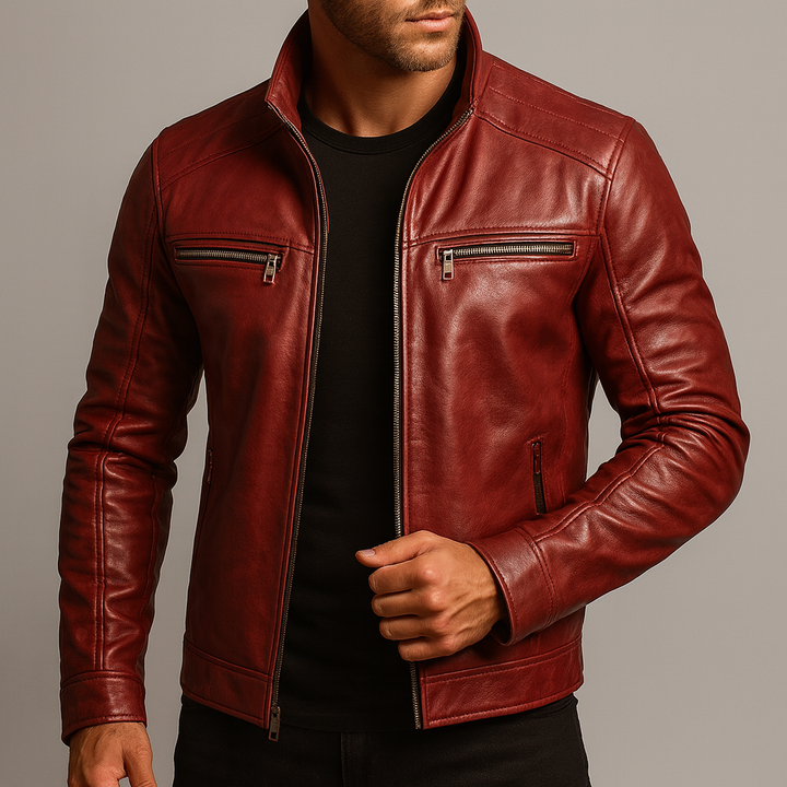 Cleophe | Natural Grain Leather Jacket