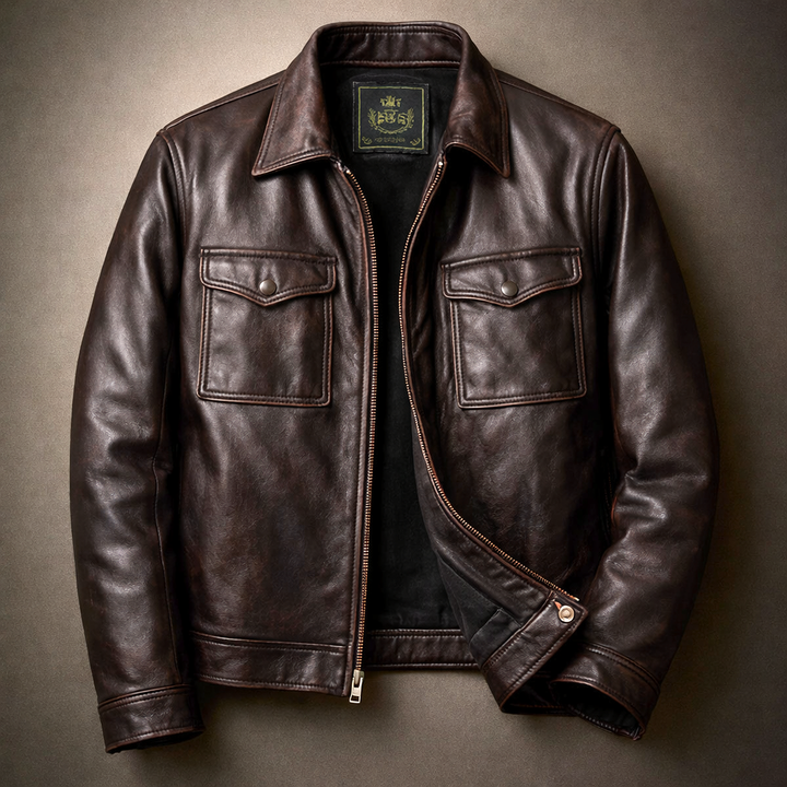 Elphege | Four Pocket Leather Zip Jacket
