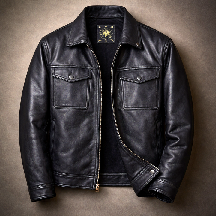 Elphege | Four Pocket Leather Zip Jacket