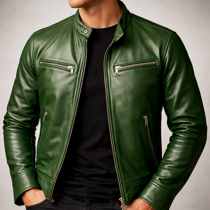 Bruno | Cotton Lined Leather Biker