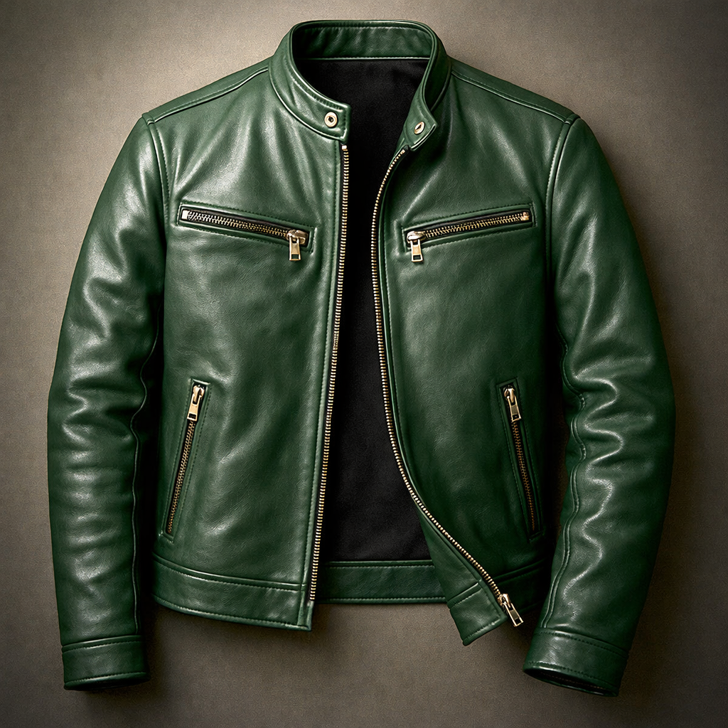 Bruno | Cotton Lined Leather Biker