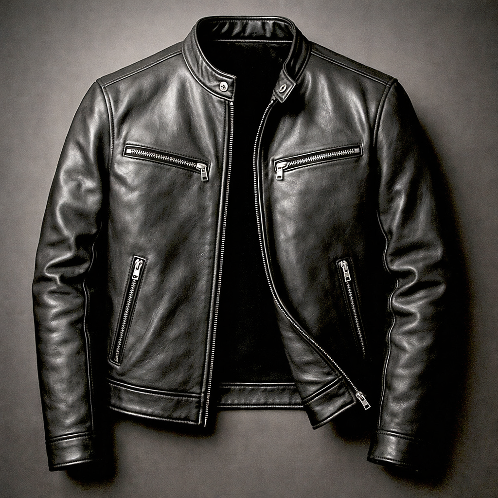 Bruno | Cotton Lined Leather Biker