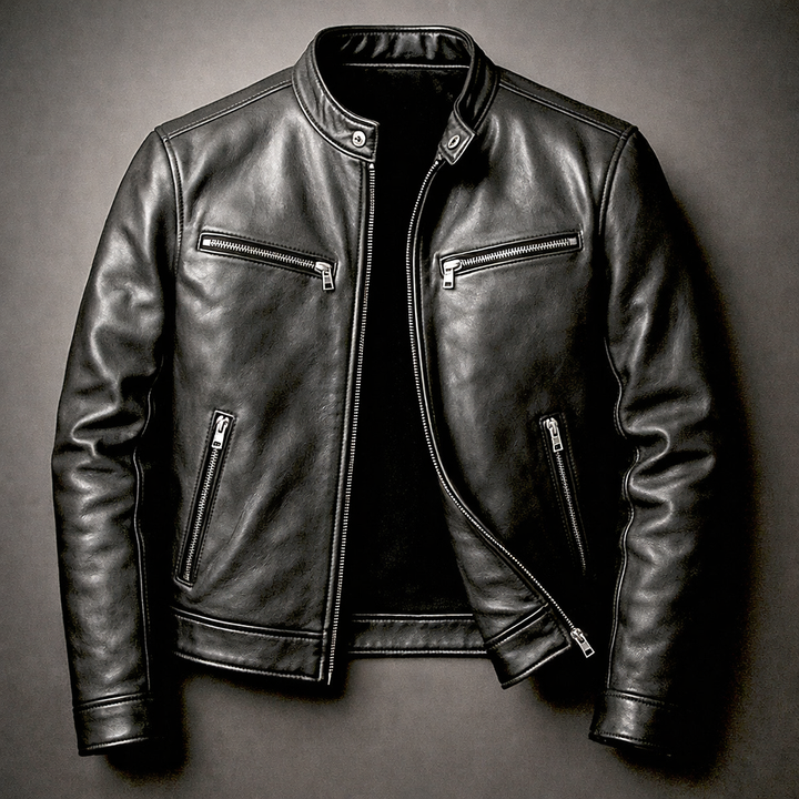 Bruno | Cotton Lined Leather Biker