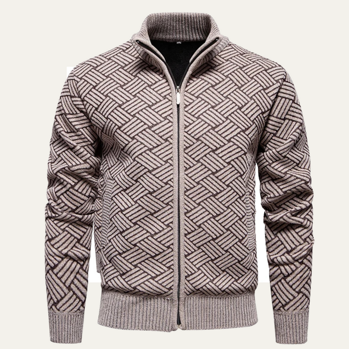 Felicien | Textured Knit Fleece Cardigan