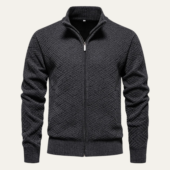 Felicien | Textured Knit Fleece Cardigan