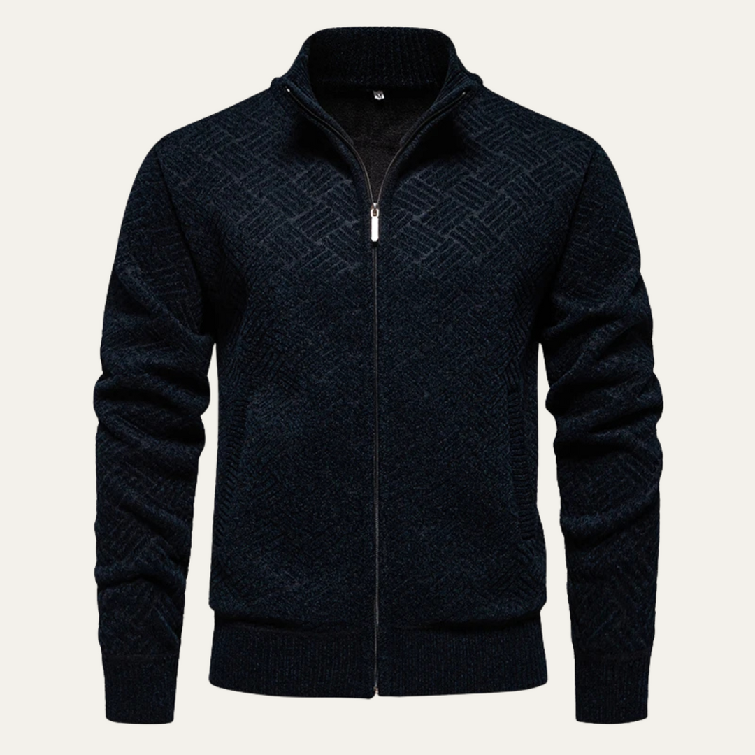 Felicien | Textured Knit Fleece Cardigan