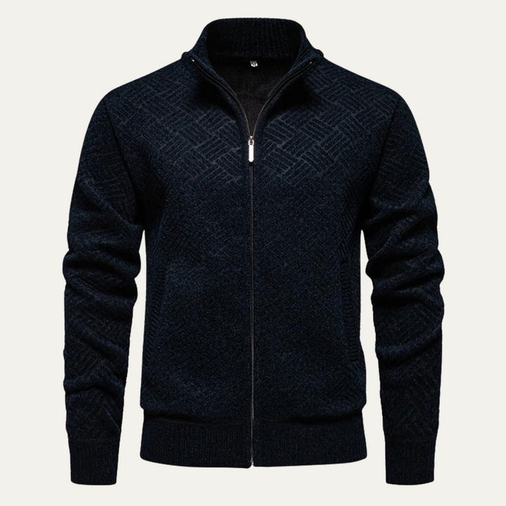 Felicien | Textured Knit Fleece Cardigan