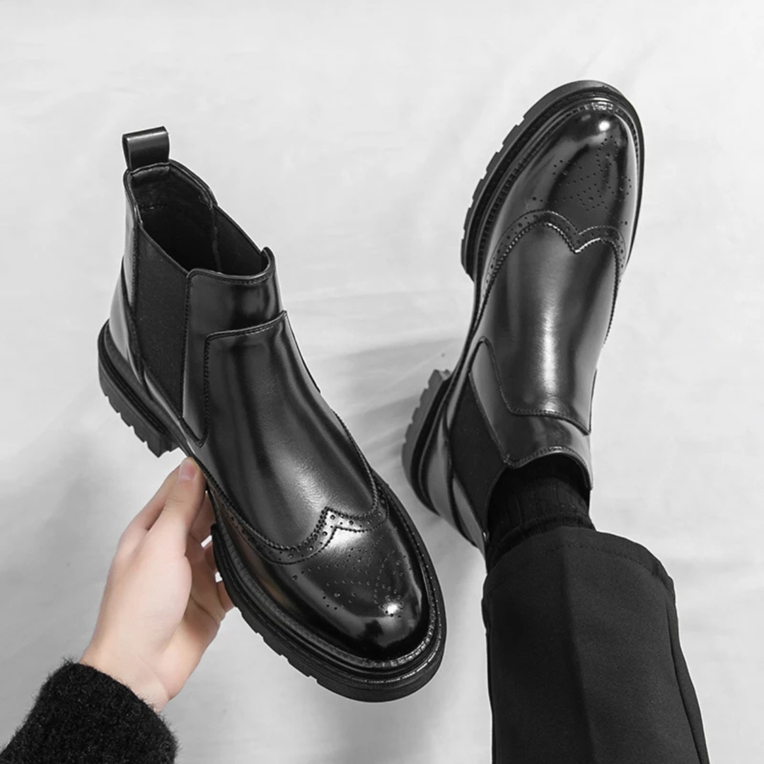 Ignace | Brogued Leather Chelsea Boot