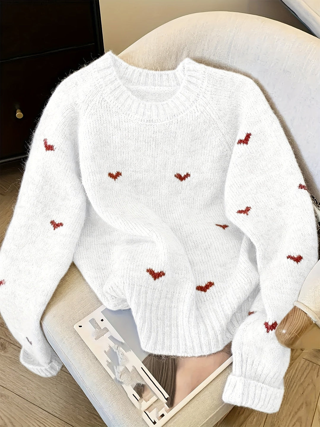 Janet | Raglan Crew Neck Wool Sweater