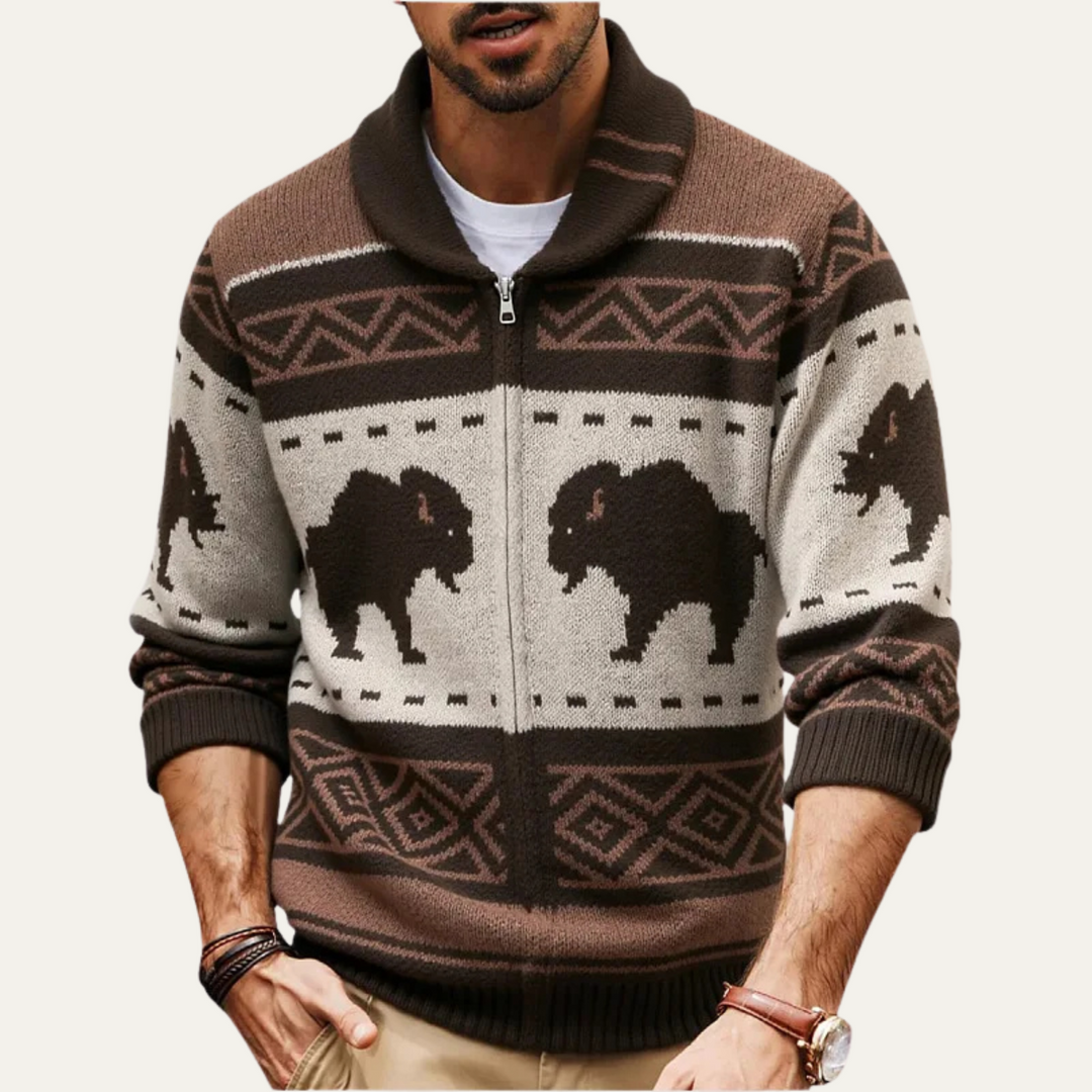 Clovis | Buffalo Check Zip Cardigan