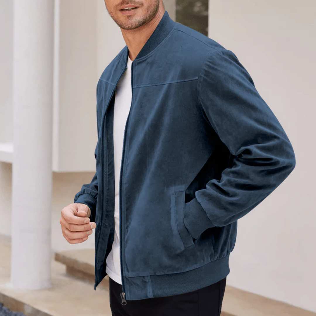 Fortunat | Suede Bomber Jacket
