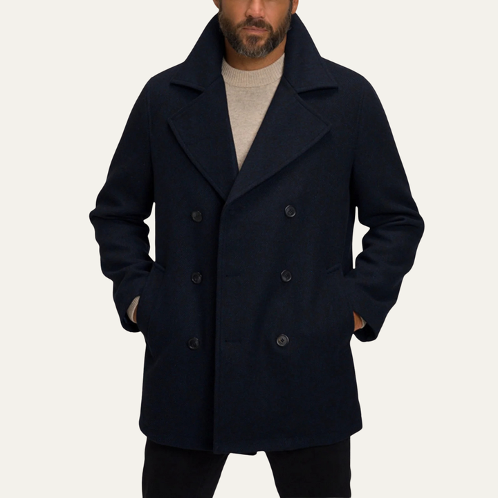 Herve | 70% Wool Slim Peacoat