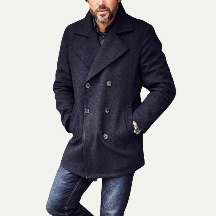 Herve | 70% Wool Slim Peacoat