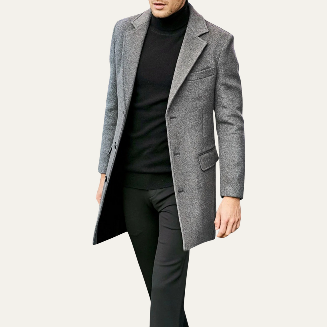 Valmore | Notch Lapel Long Wool Coat