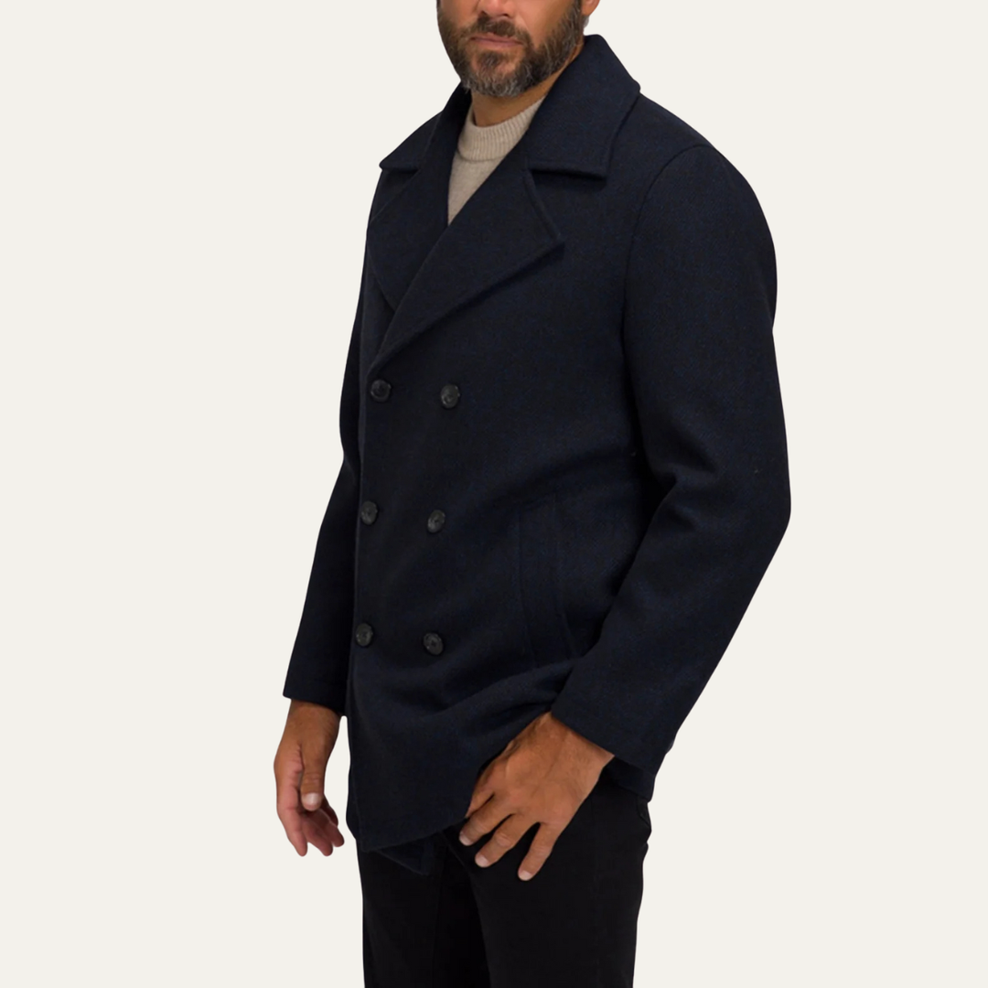 Herve | 70% Wool Slim Peacoat