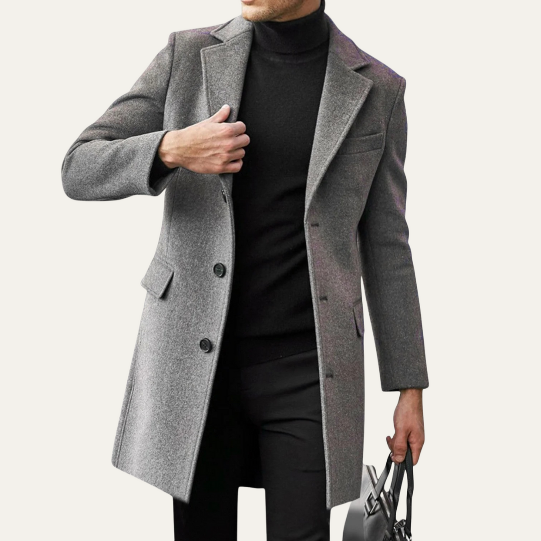 Valmore | Notch Lapel Long Wool Coat