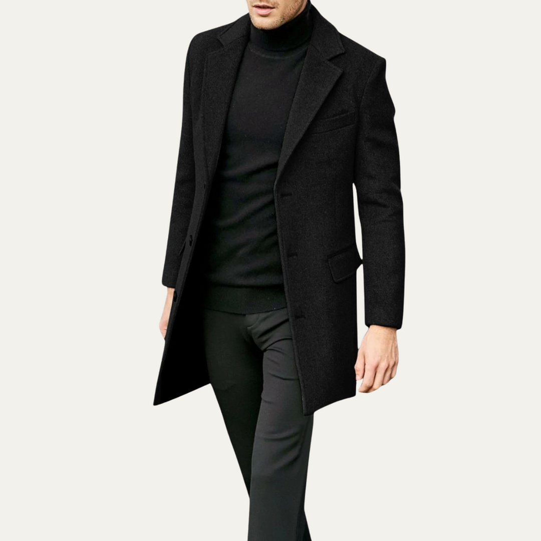 Valmore | Notch Lapel Long Wool Coat