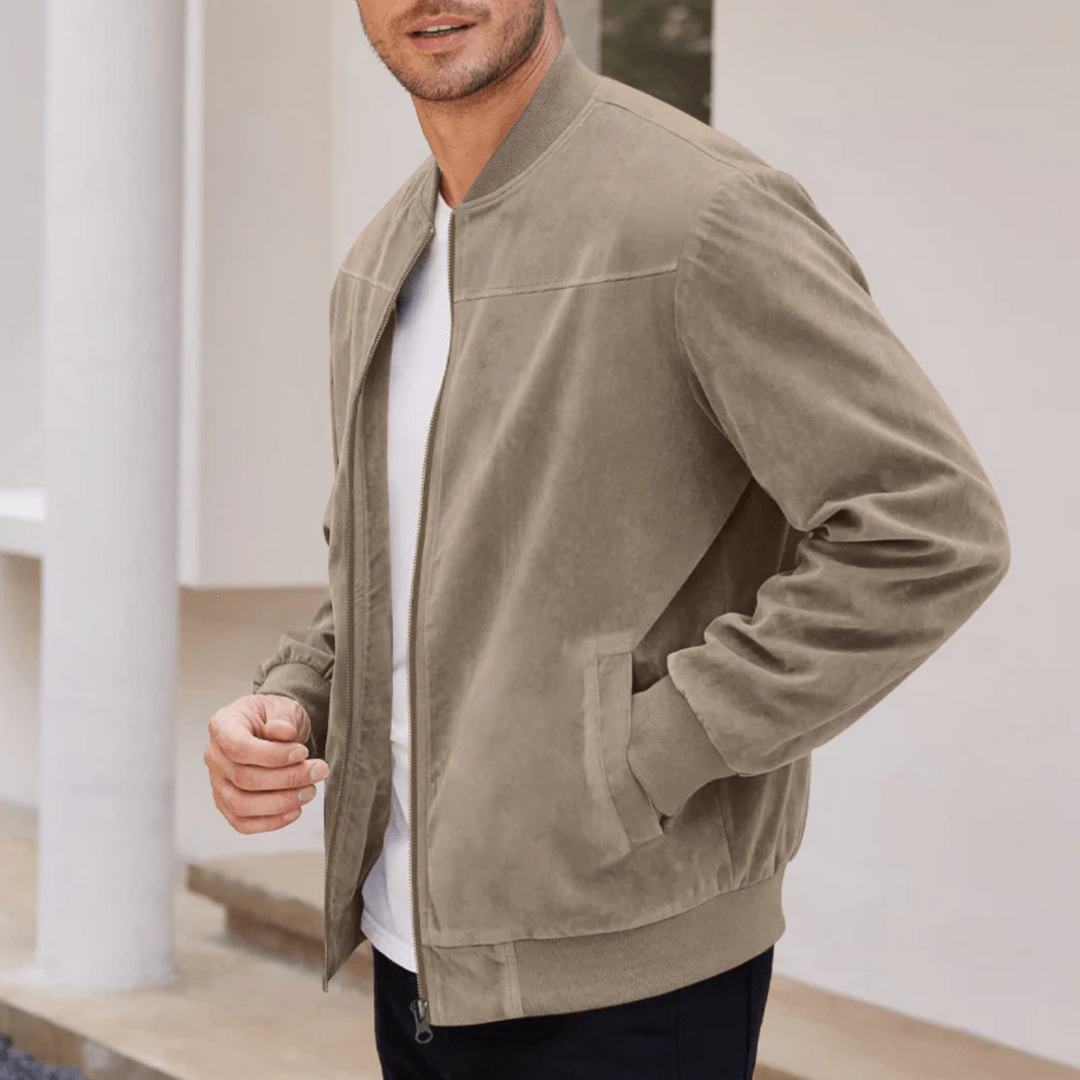 Fortunat | Suede Bomber Jacket