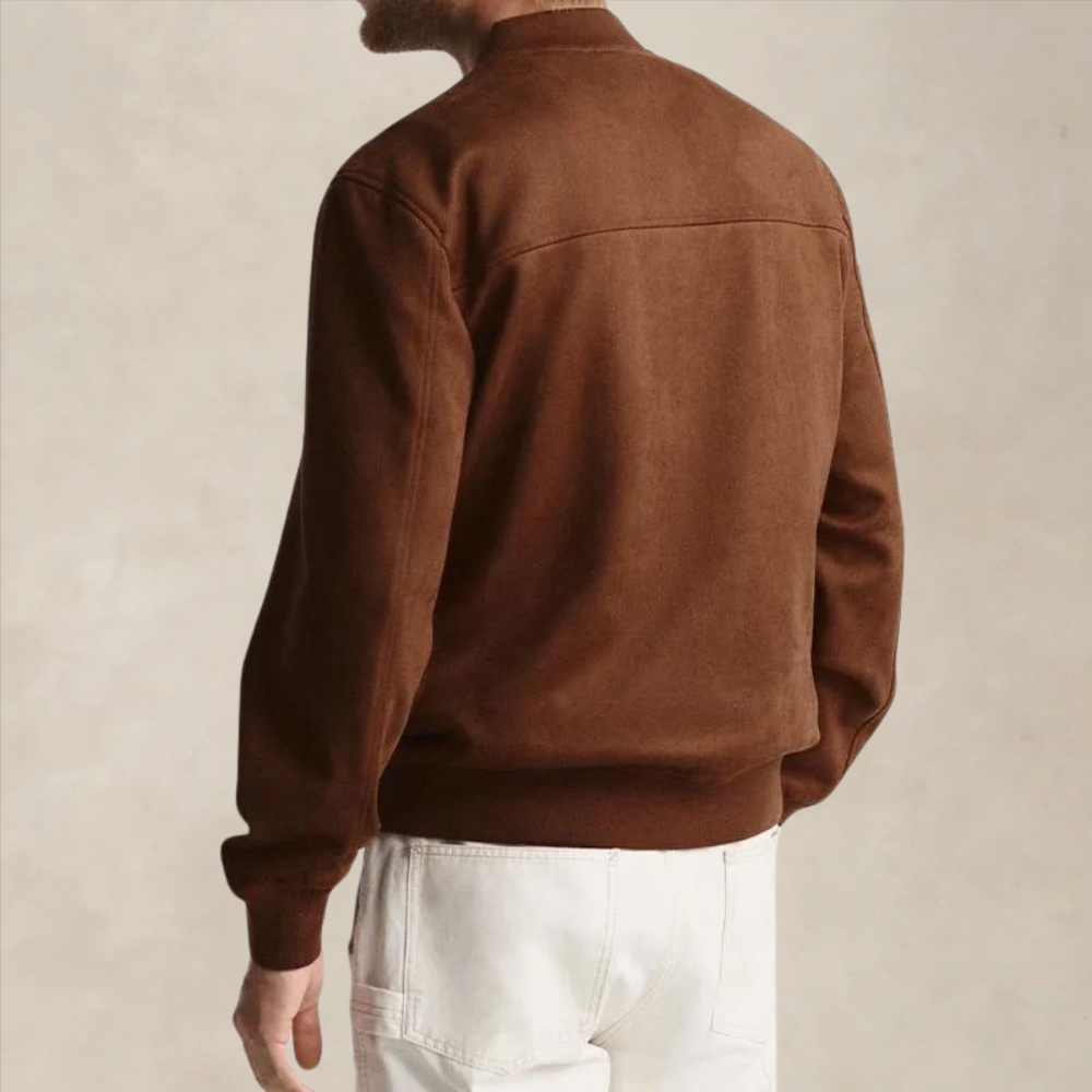 Damien | Brushed Cotton Zip Front Jacket