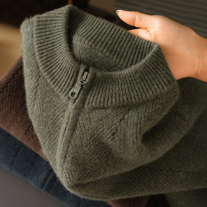 Elzéar | 100% Cashmere Half Zip Knit