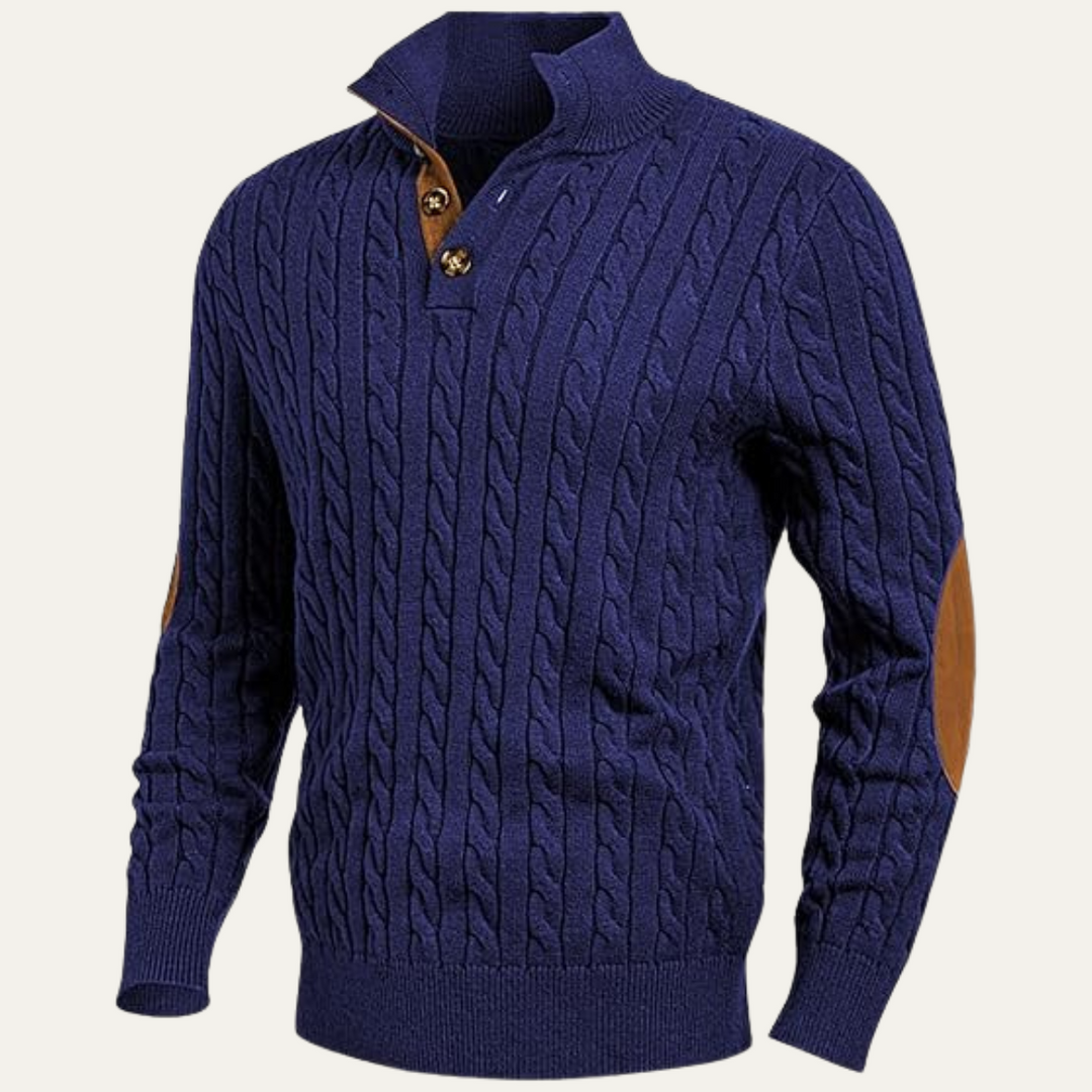 Roméo | Cable Knit Button Collar Sweater