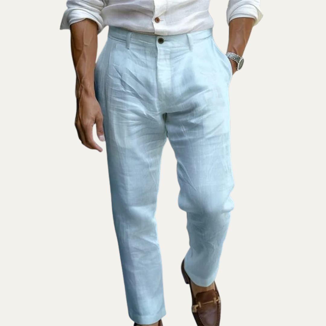 Honoré | Tapered Ankle Linen Trousers