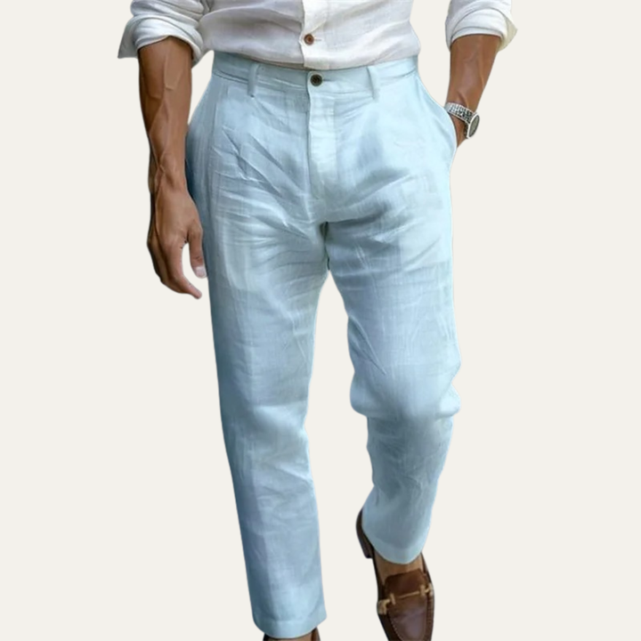 Honoré | Tapered Ankle Linen Trousers