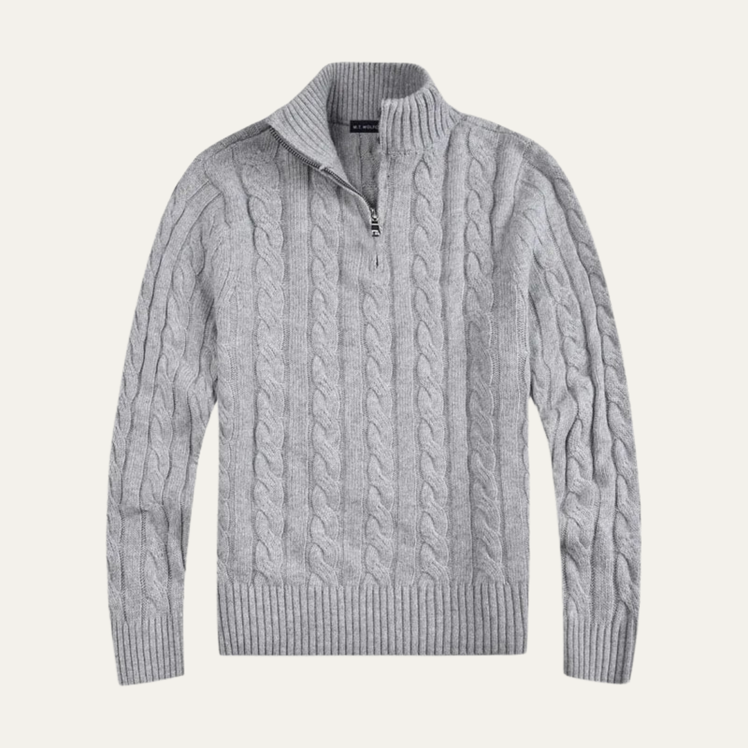 Laurier | Merino Cable Front Half Zip