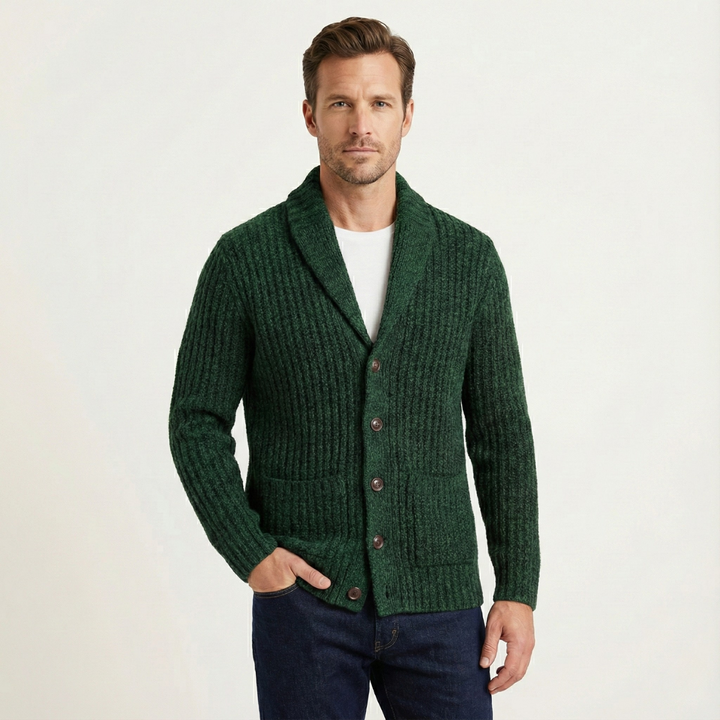Simeon | Heavy Cable Shawl Cardigan