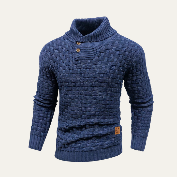 Onil | Buttoned Collar Textured Knit