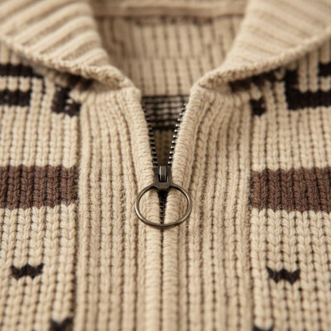 Olivier | Jacquard Knit Shawl Cardigan