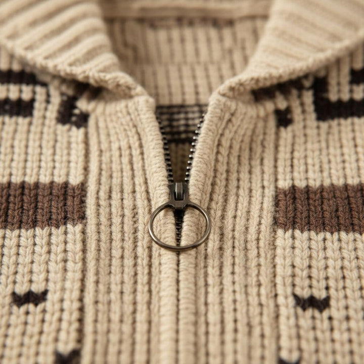 Olivier | Jacquard Knit Shawl Cardigan