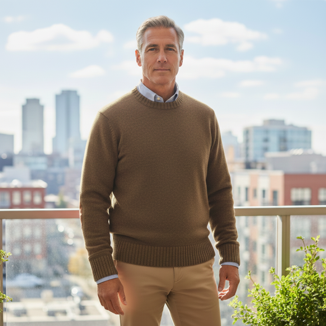 Pierre | Oversized Wool Elbow Patch Knit