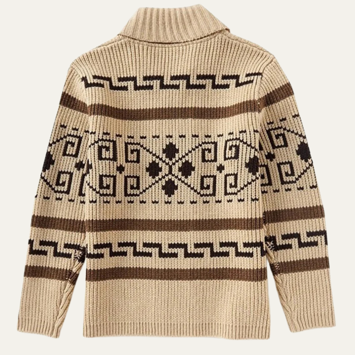 Olivier | Jacquard Knit Shawl Cardigan