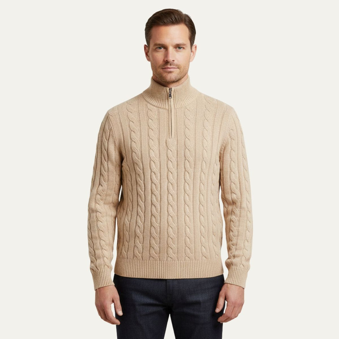 Laurier | Merino Cable Front Half Zip