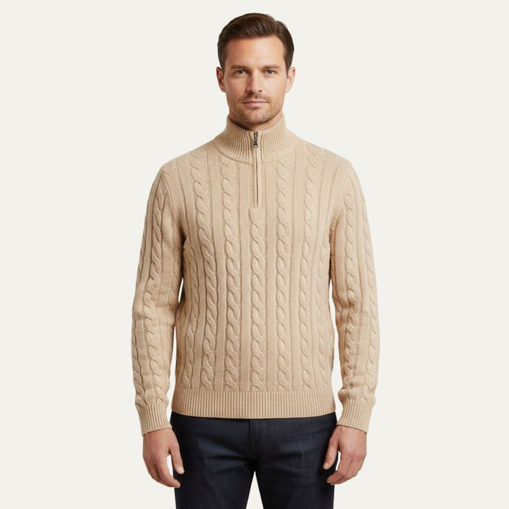 Laurier | Merino Cable Front Half Zip