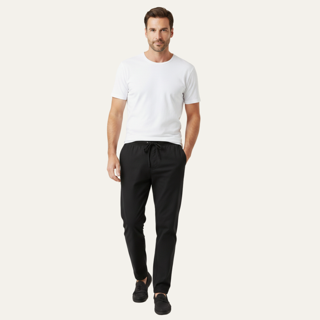 Germain | Cotton Linen Drawstring Trousers