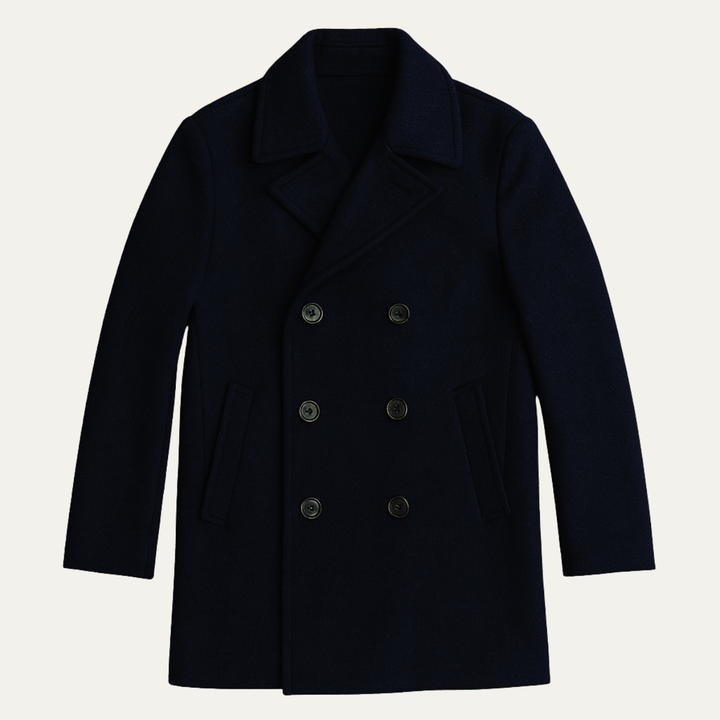Severin | Wide Lapel Wool Peacoat