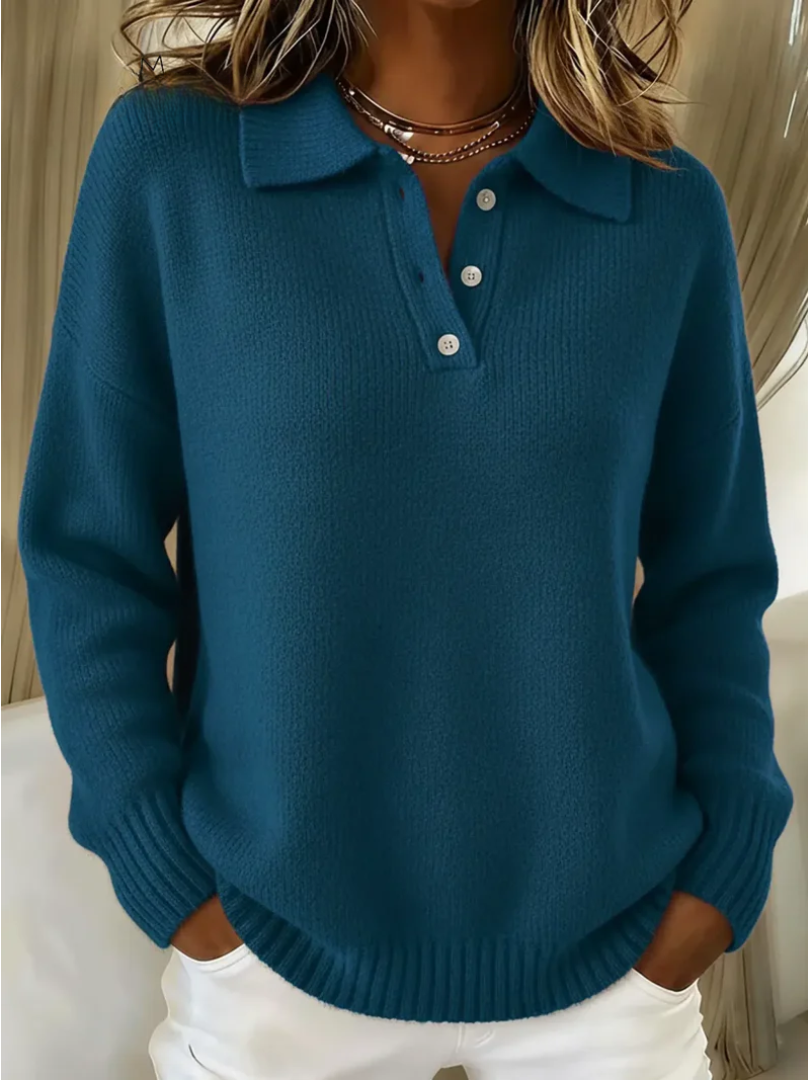 Stella | Polo Collar Knit Sweater