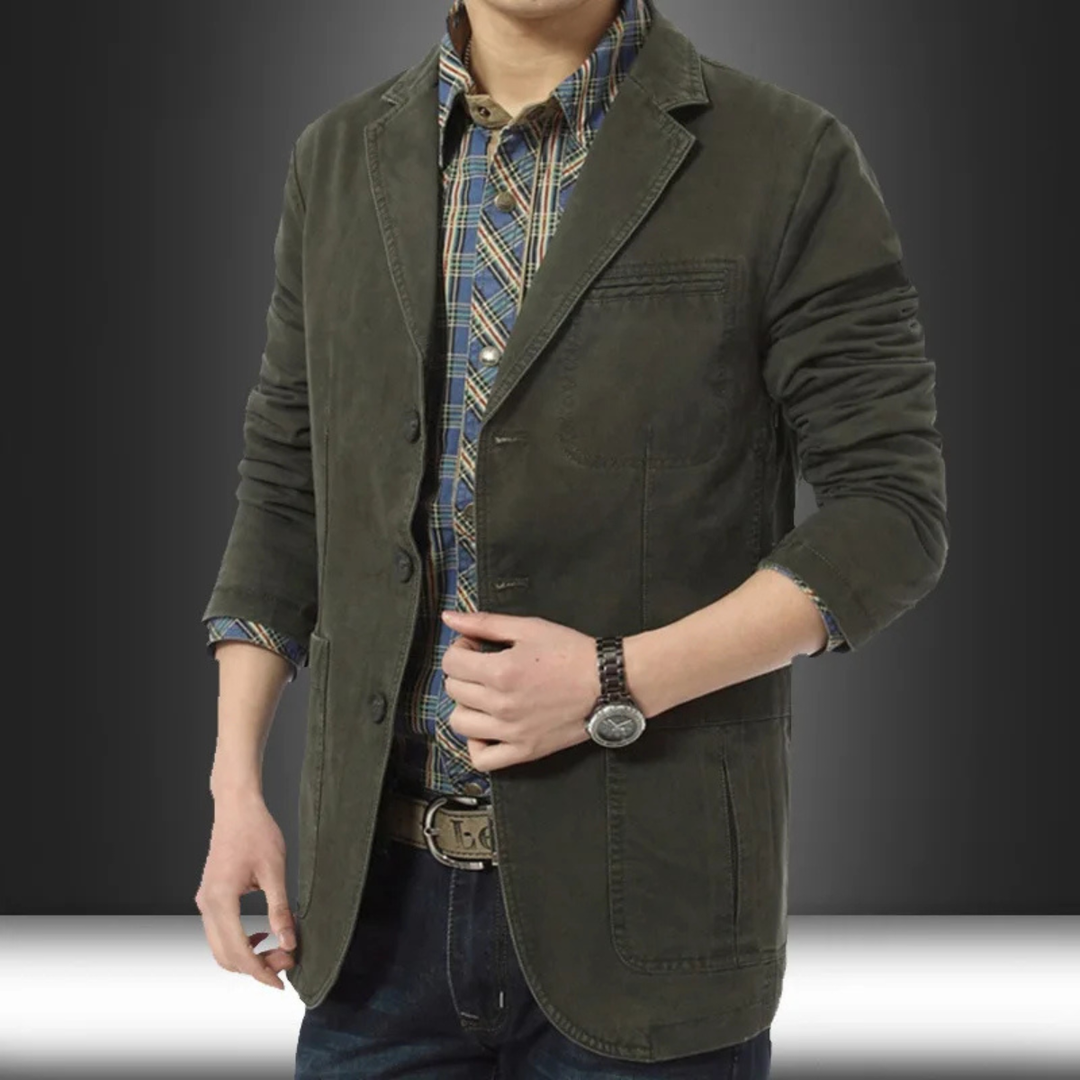 Marcel | Three-Button Cotton Blend Blazer