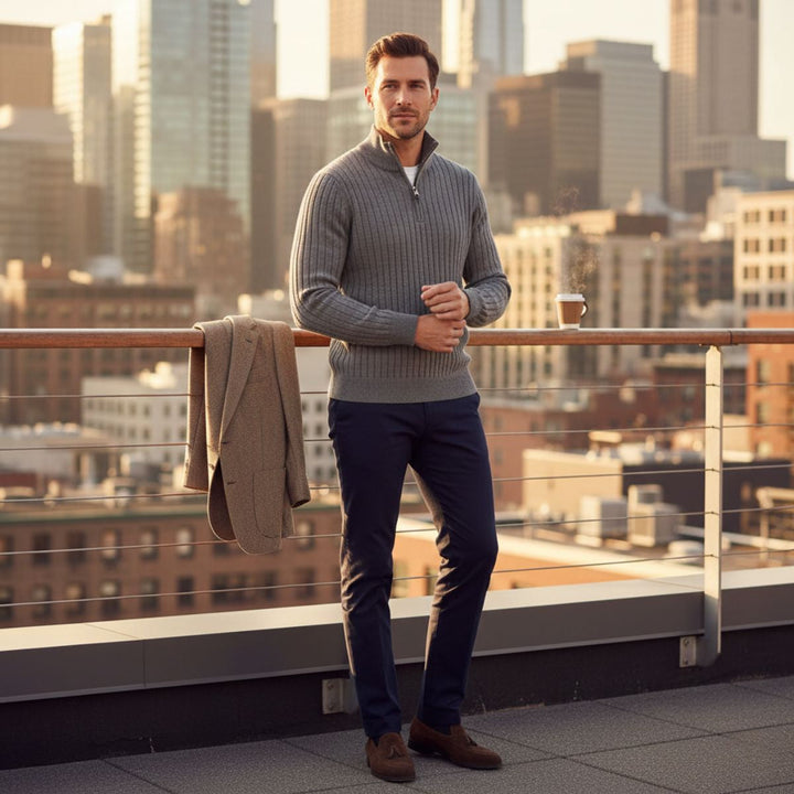 Cesaire | 100% Cotton Cable Quarter Zip